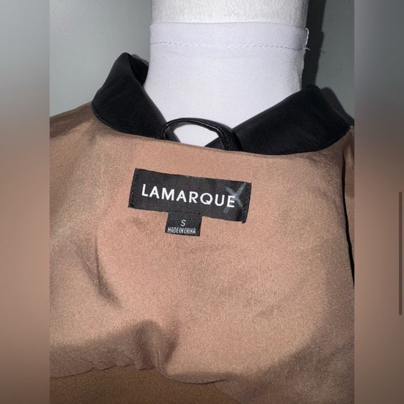 LAMARQUE Tan Black Zosia Belted Shacket/SMALL - Picture 8 of 10
